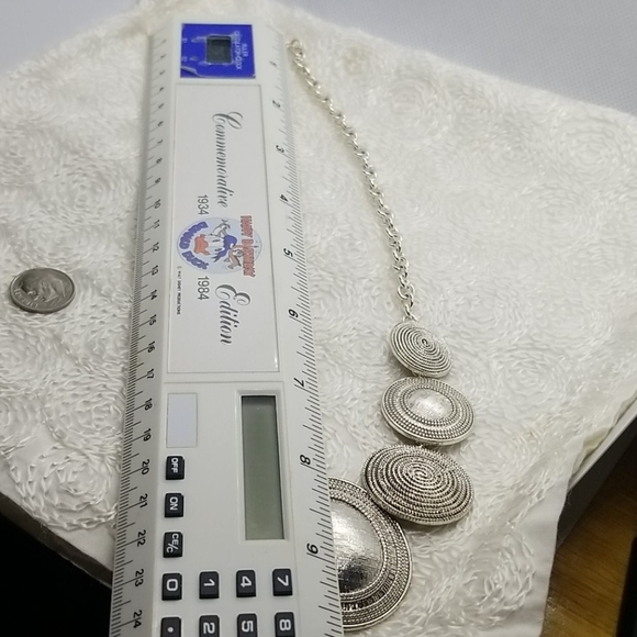 COPY - Dana Buchman Circle Bib Silver Necklace Earring - Picture 8 of 10